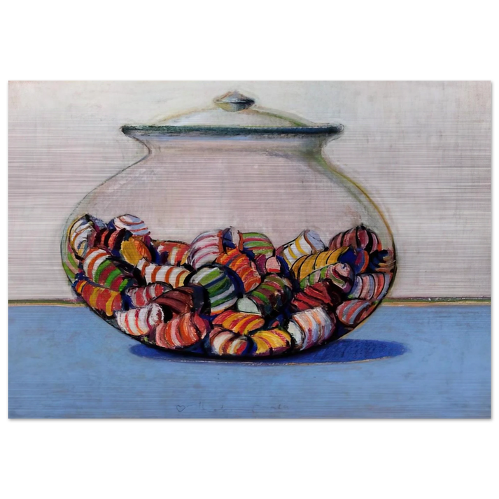 Glassed Candy - 1969 - Wayne Thiebaud Brushed Aluminum Print - 70x100 cm / 28x40 inches | Wayne Thiebaud Aluminum Print | Wayne Thiebaud Prints