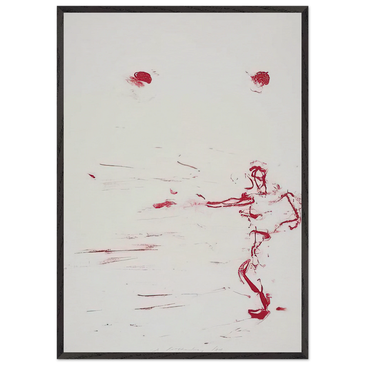 RED DANCE 1986 - Susan Rothenberg 70x100 cm / 28x40 inches Framed Art Print – Black Wooden Frame