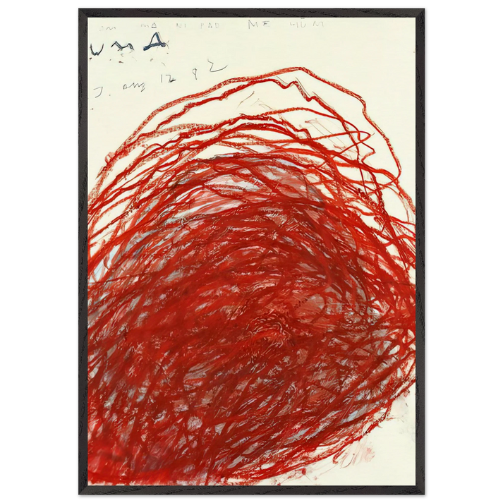 Suma - Cy Twombly 70x100 cm / 28x40 inches Framed Art Print – Black Wooden Frame