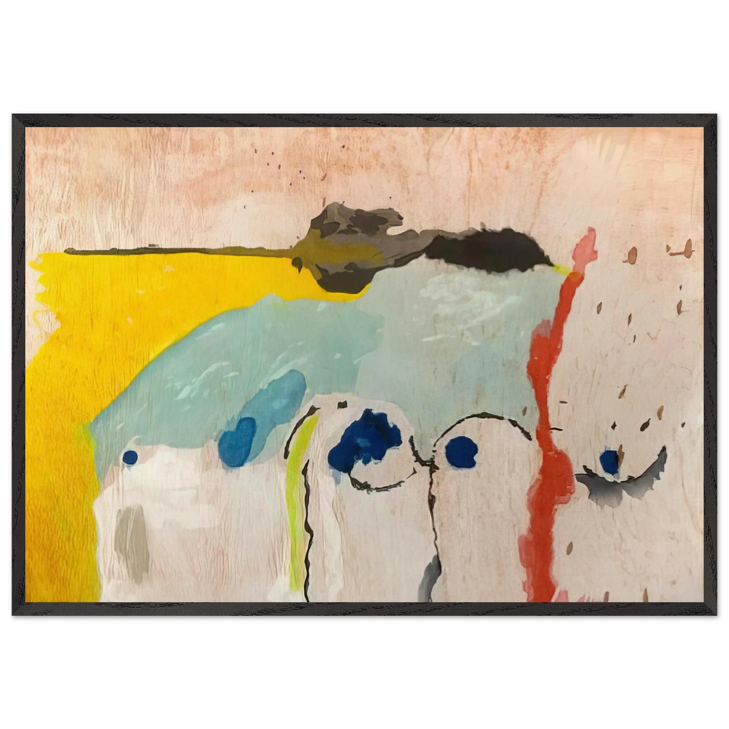 Tales of Genji I - 1998 - Helen Frankenthaler Framed Art Print – Black Wooden Frame - Default Title - -Framed Art Print