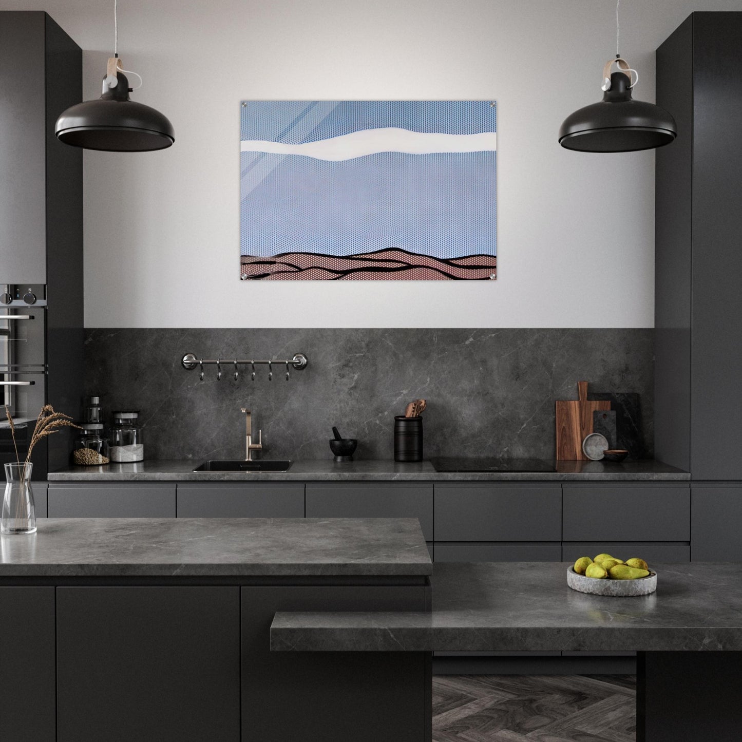 LANDSCAPE 1964 - Roy Lichtenstein Acrylic Print - 70x100 cm / 28x40″ inches | Roy Lichtenstein Wall Art | Roy Lichtenstein Prints