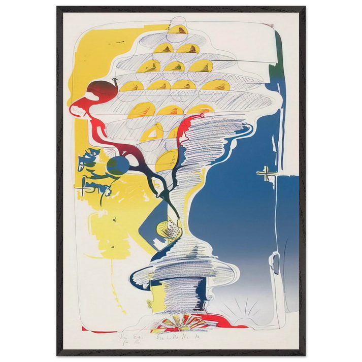 By the Sea from Behind - 1972 - Dieter Roth 70x100 cm / 28x40 inches Framed Art Print – Black Wooden Frame