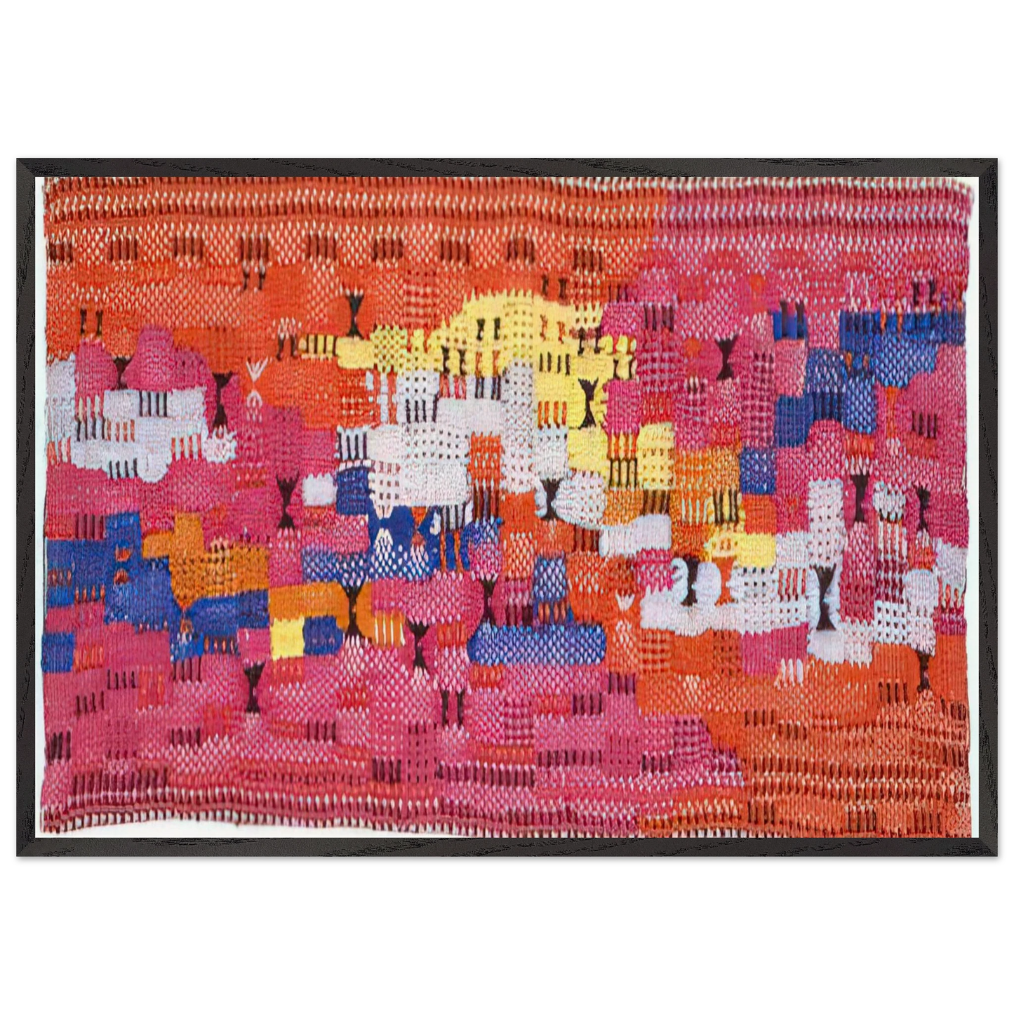 SOUTH OF THE BORDER 1958 - Anni Albers Framed Art Print – Black Wooden Frame - Default Title - -Framed Art Print