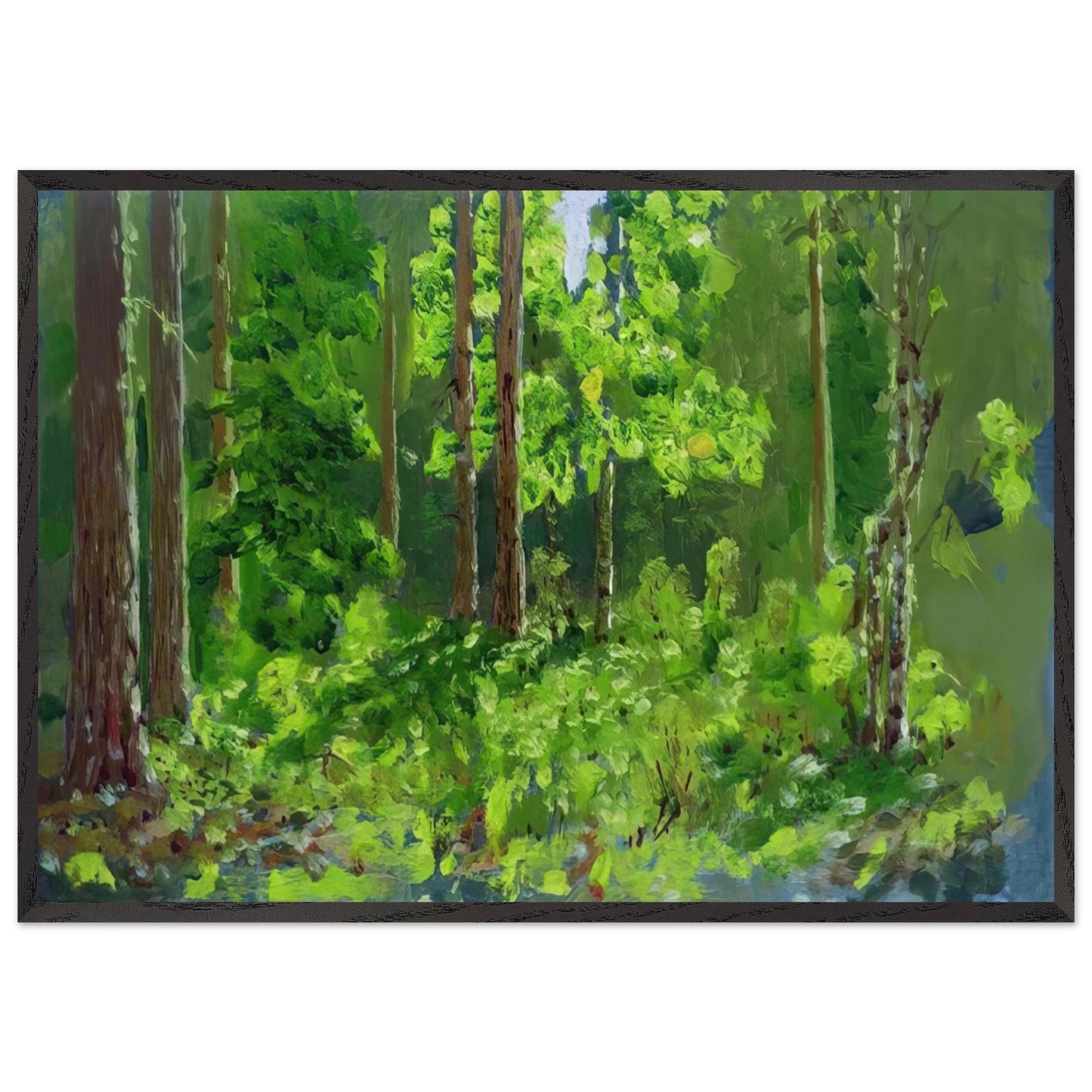 Forest N1 - Arkhyp Kuindzhi 70x100 cm / 28x40 inches Framed Art Print – Black Wooden Frame