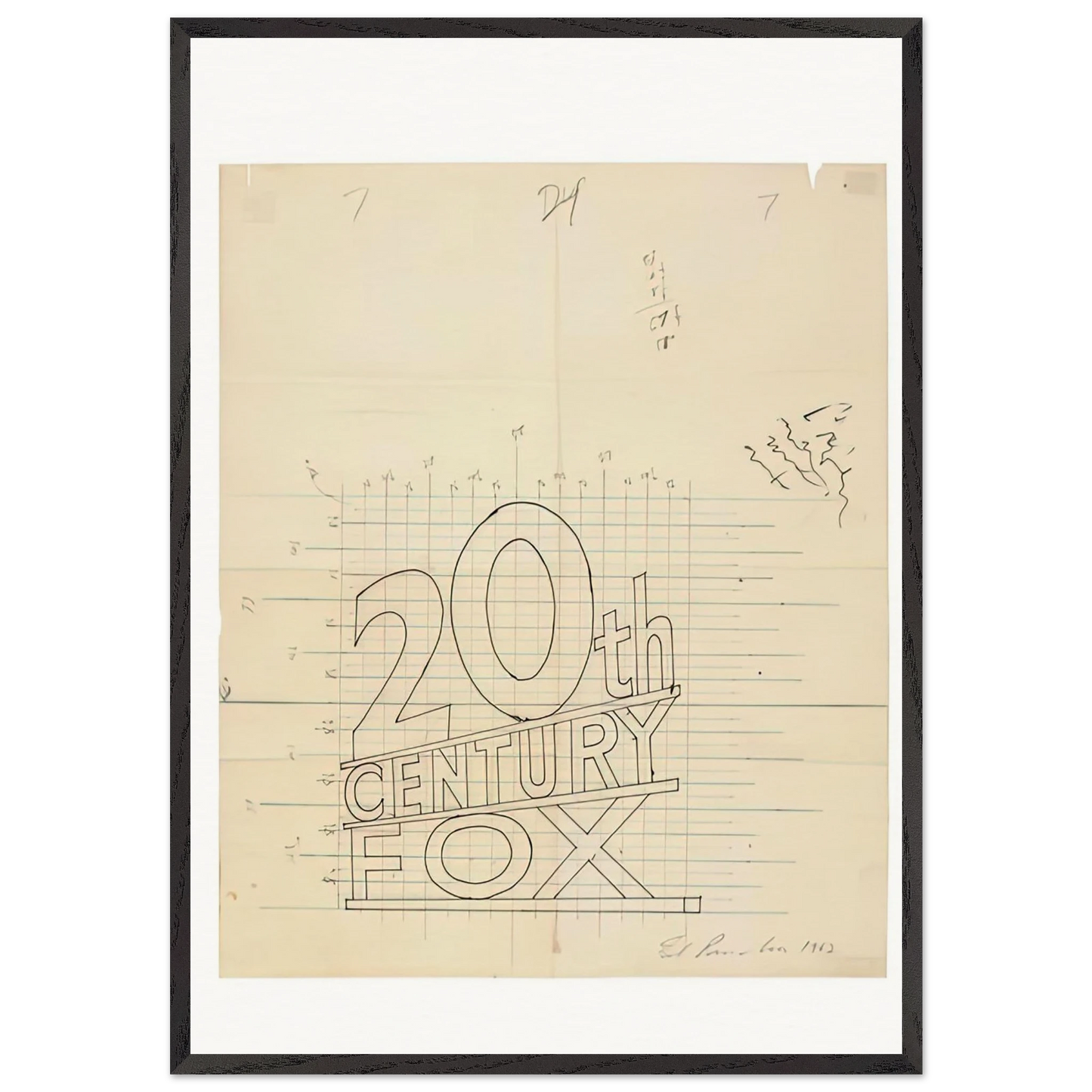 TRADEMARK GRID 1962 - Edward Ruscha Framed Art Print – Black Wooden Frame - Default Title - -Framed Art Print