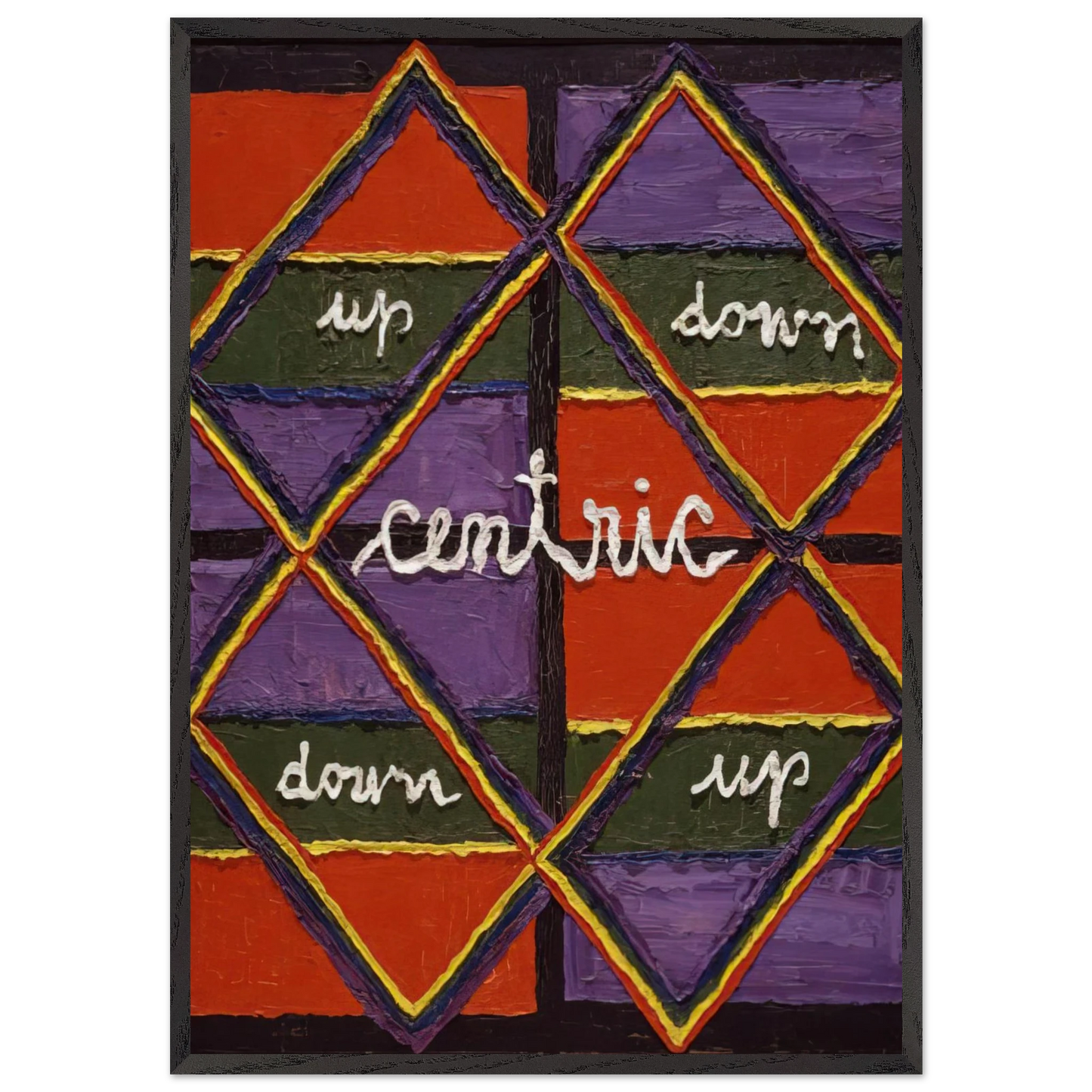 Interlacing Colors I - 1959 - Alfred Jensen Framed Art Print – Black Wooden Frame - Default Title - -Framed Art Print