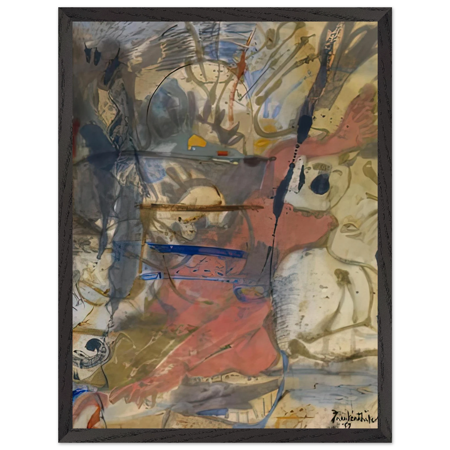 Helen Frankenthaler - Europa, 1957- Wall Art - 21x29.7 cm / 8x12" - Premium Wooden Framed Poster With Fine Art Paper - White frame