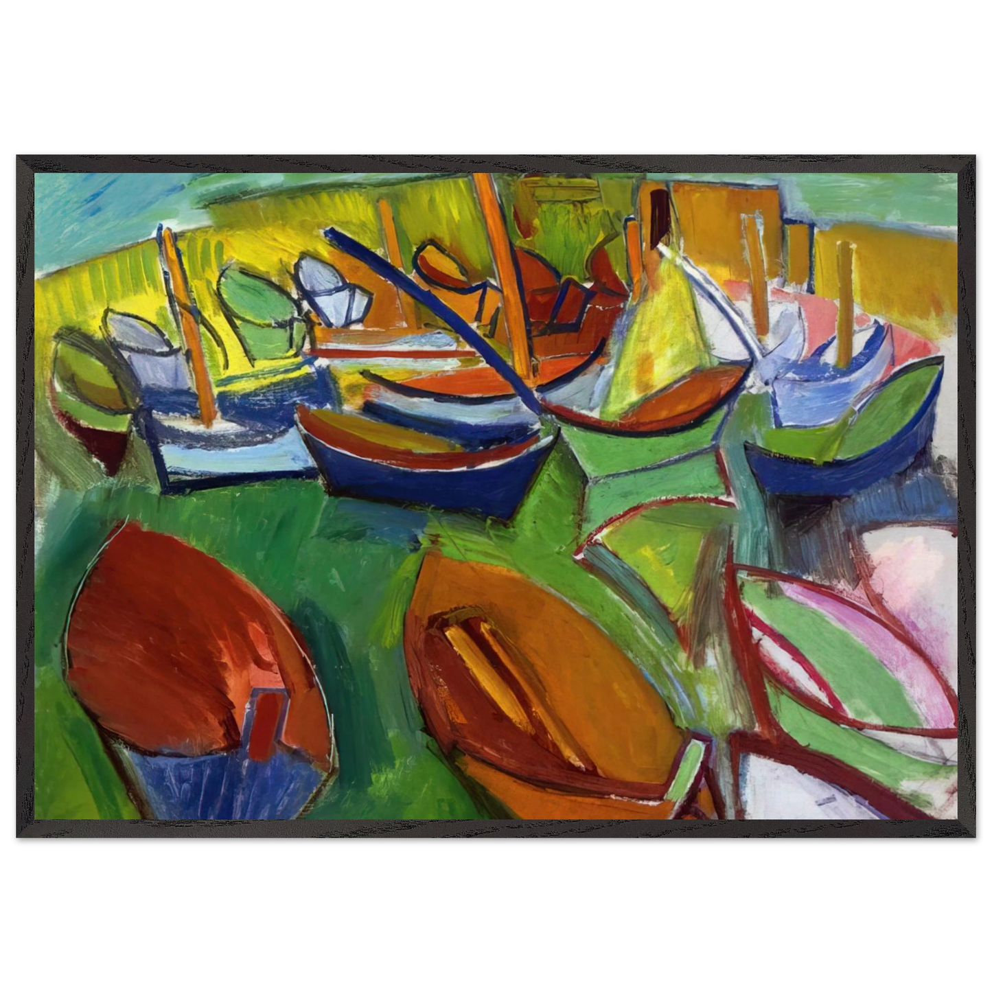 MARTIGUES 1907 - Raoul Dufy 70x100 cm / 28x40 inches Framed Art Print – Black Wooden Frame