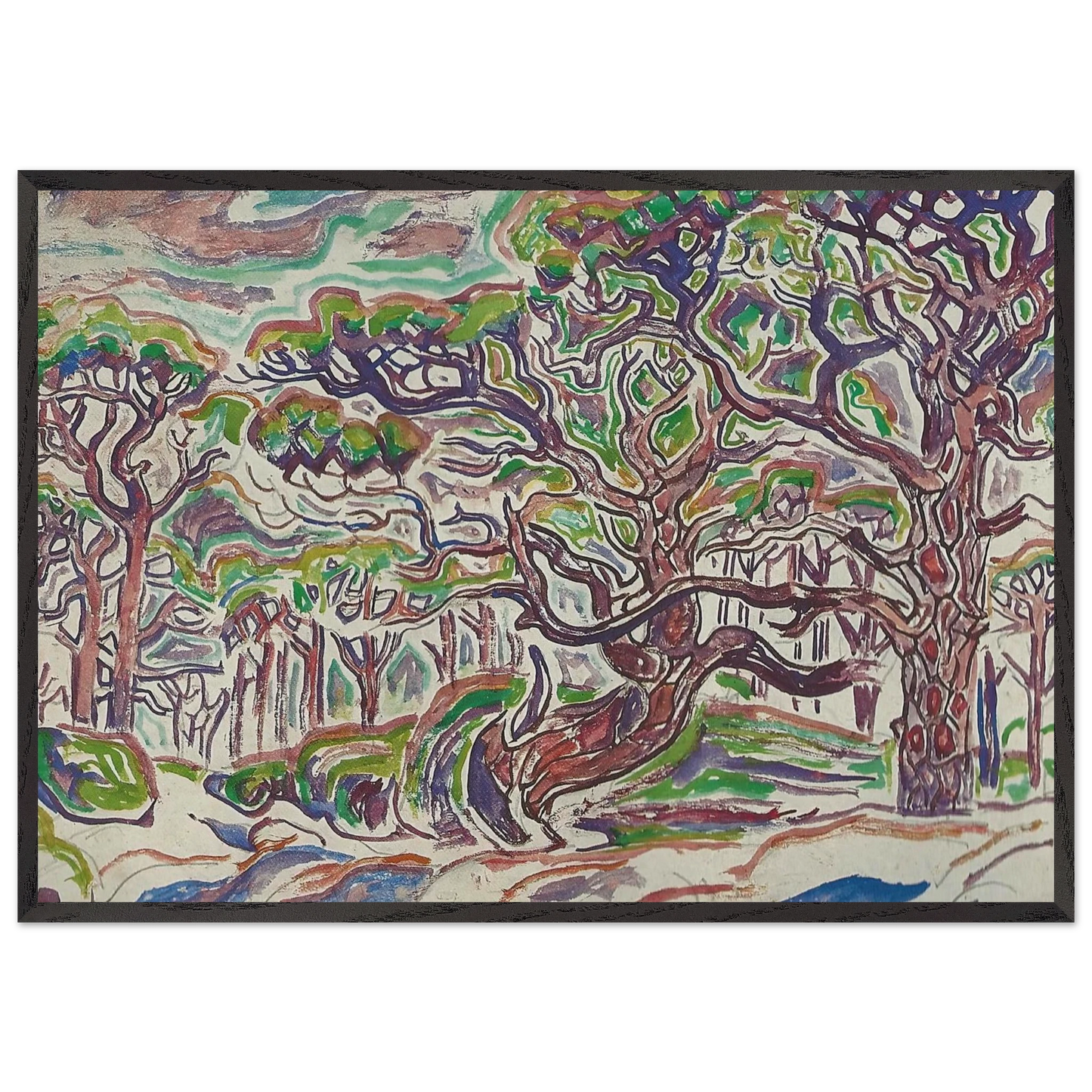 Walter Anderson N23 - Walter Inglis Anderson 70x100 cm / 28x40 inches Framed Art Print – Black Wooden Frame | Walter Anderson Prints