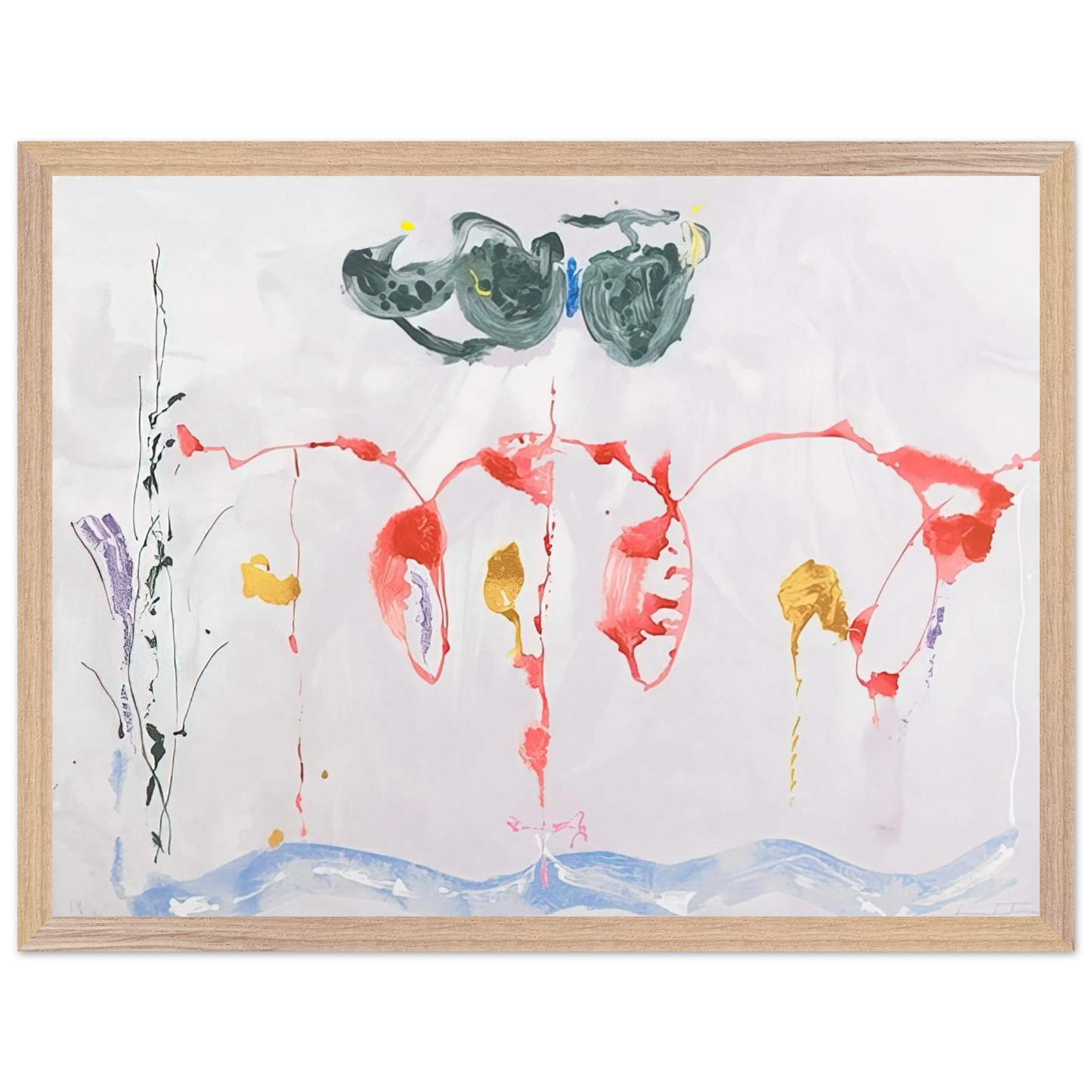 Helen Frankenthaler - Aerie - 2009 Wall art - 30x45 cm / 12x18 inches - Premium Wooden Framed Poster With Fine Art Paper - Wood frame