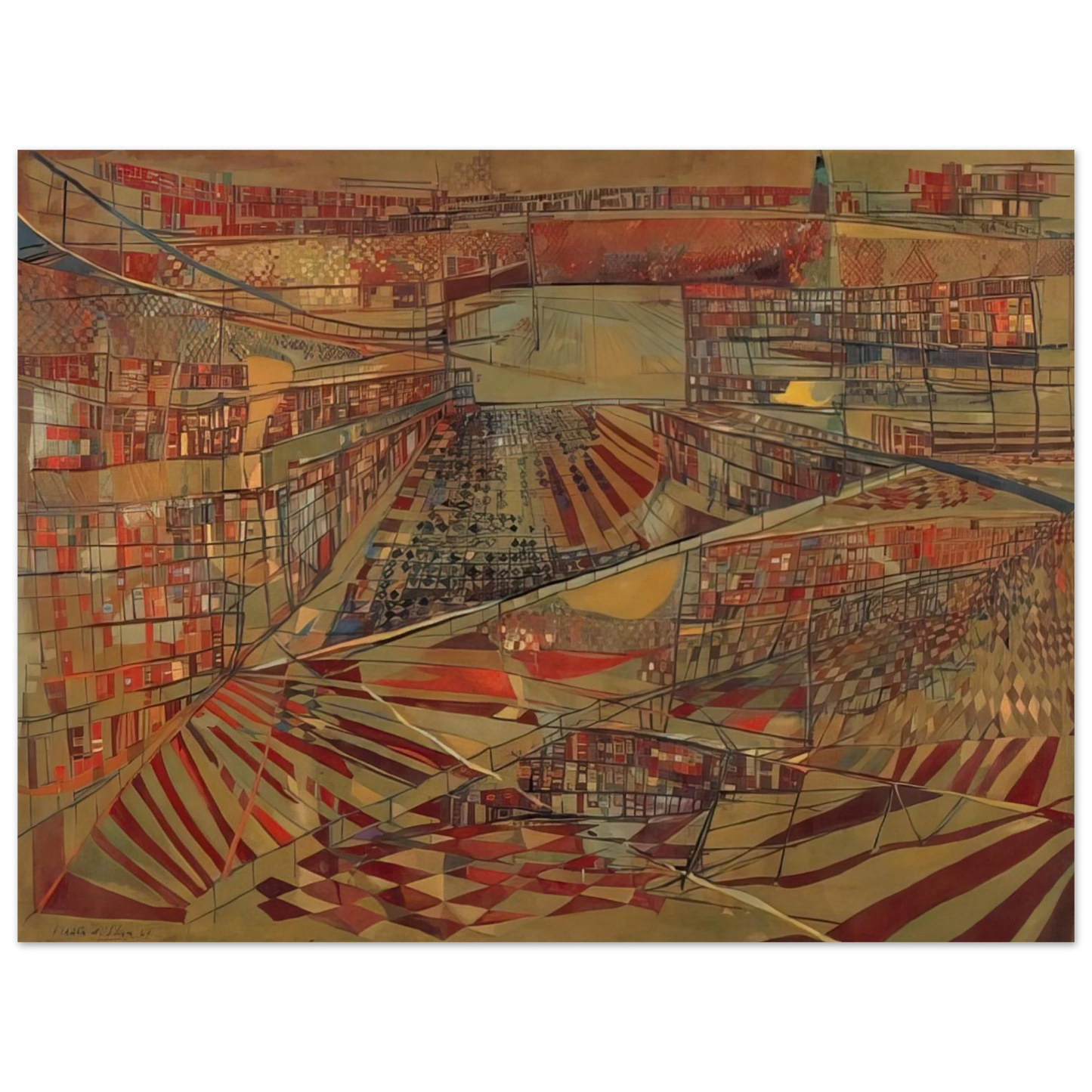 Maria Helena Vieira da Silva - Bibliothèque - 1949 Fine Art Poster - Default Title