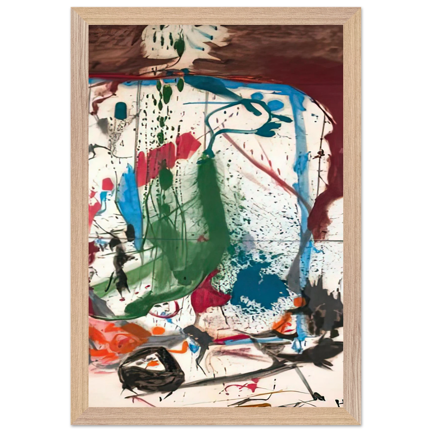 Helen Frankenthaler - Las Mayas, 1958- Wall Art - 30x40 cm / 12x16 inches - Premium Wooden Framed Poster With Fine Art Paper - White frame