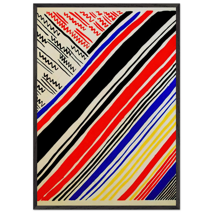 COMPOSITION 11 - Sonia Delaunay 70x100 cm / 28x40 inches Framed Art Print – Black Wooden Frame