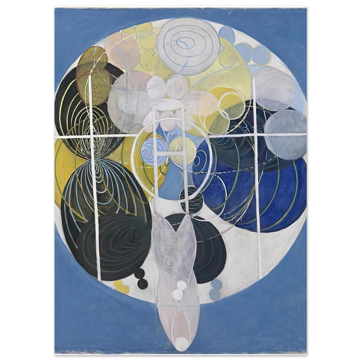 Hilma af Klint - THE LARGE FIGURE PAINTINGS NR 5 1907 Wall art - 30x40 cm / 12x16 inches - Premium Wooden Framed Poster With Fine Art Paper-canvas - White frame