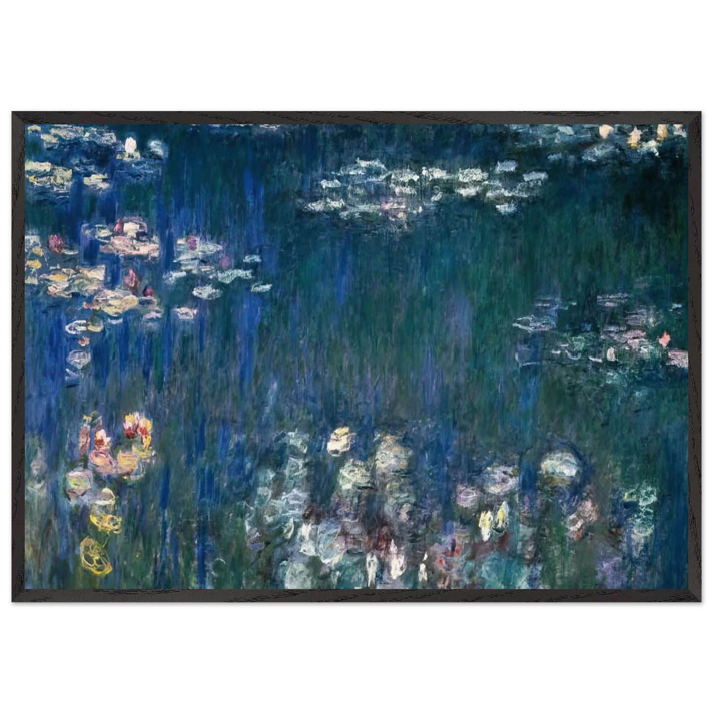 Water Lilies Green Harmony - claude monet Framed Art Print – Black Wooden Frame - Default Title - -Framed Art Print