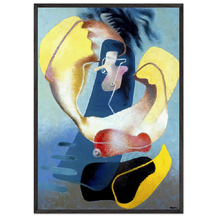 THE FIGURE IN SPACE 1937 - Enrico Prampolini 70x100 cm / 28x40 inches Framed Art Print – Black Wooden Frame