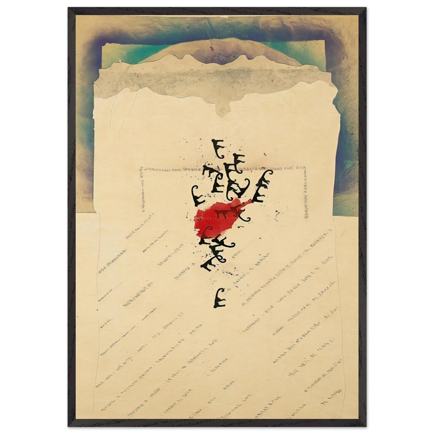 AFGHANISTAN 1985 - Alighiero Boetti 70x100 cm / 28x40 inches Framed Art Print – Black Wooden Frame