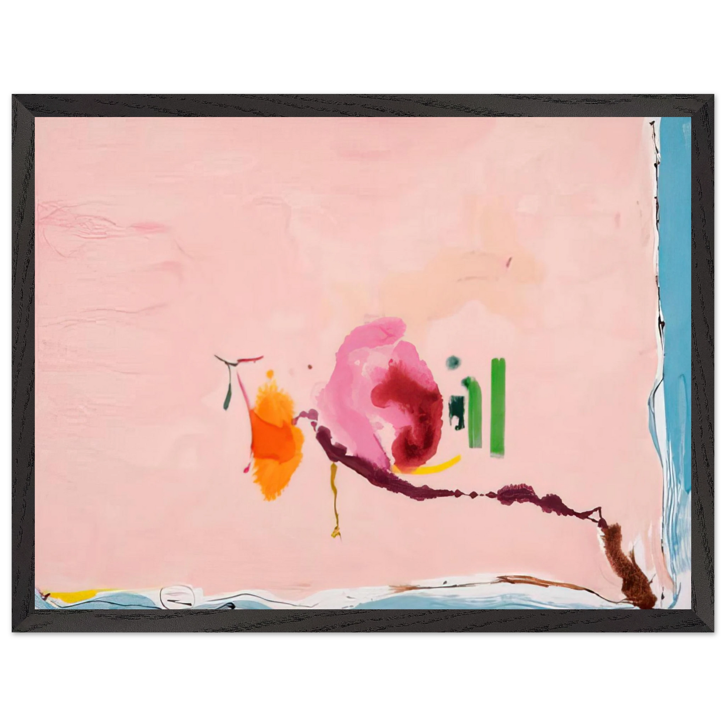 Helen Frankenthaler - Flirt - 1995 Wall art - A1 (59.4 x 84.1 cm) - Premium Wooden Framed Poster With Fine Art Paper - Black frame