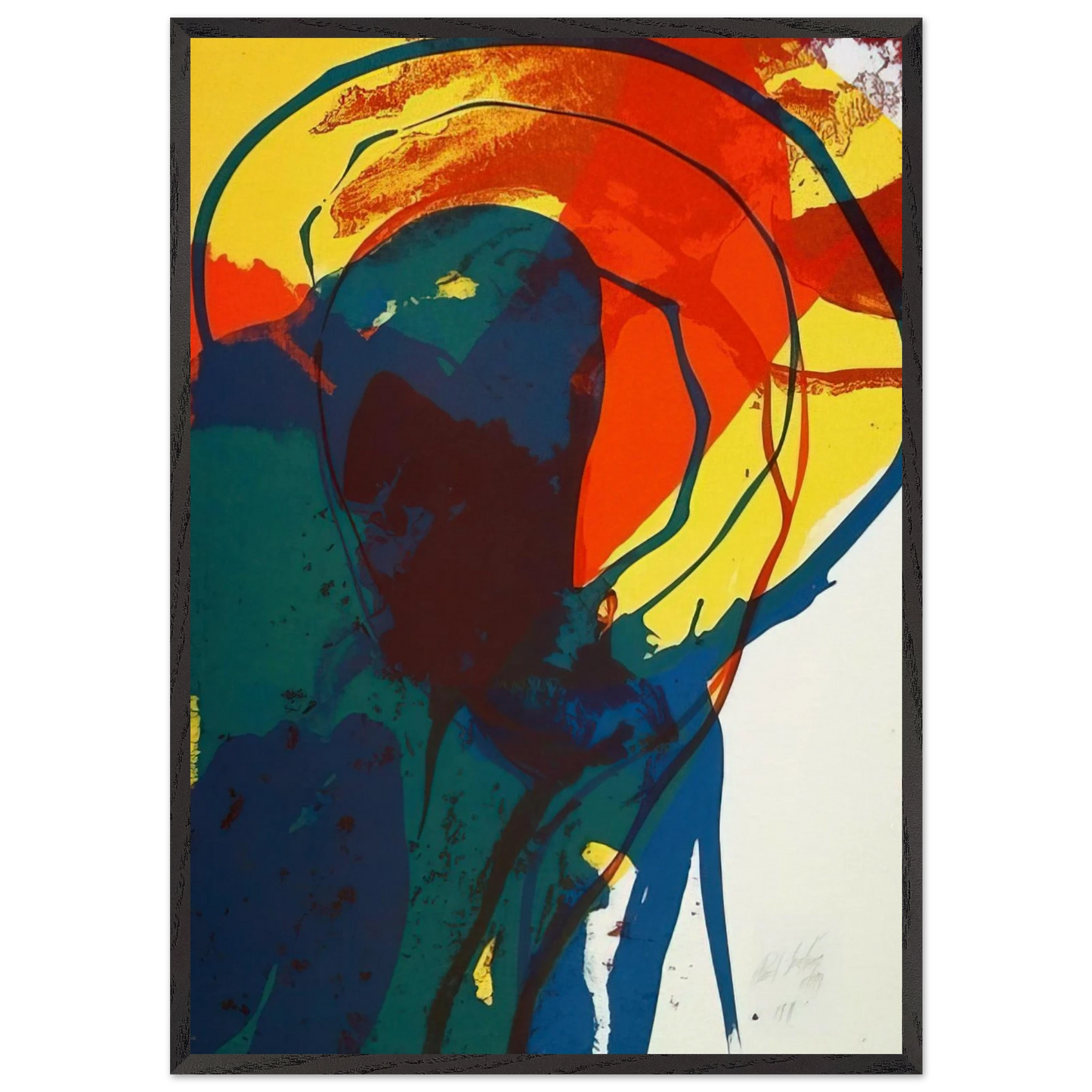 Untitled N12 - Paul Jenkins Framed Art Print – Black Wooden Frame - Default Title - -Framed Art Print