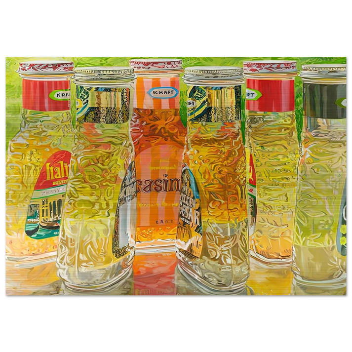 KRAFT SALAD DRESSING 1973 - Janet Fish Brushed Aluminum Print - 70x100 cm / 28x40 inches | Janet Fish Aluminum Print | Janet Fish Prints