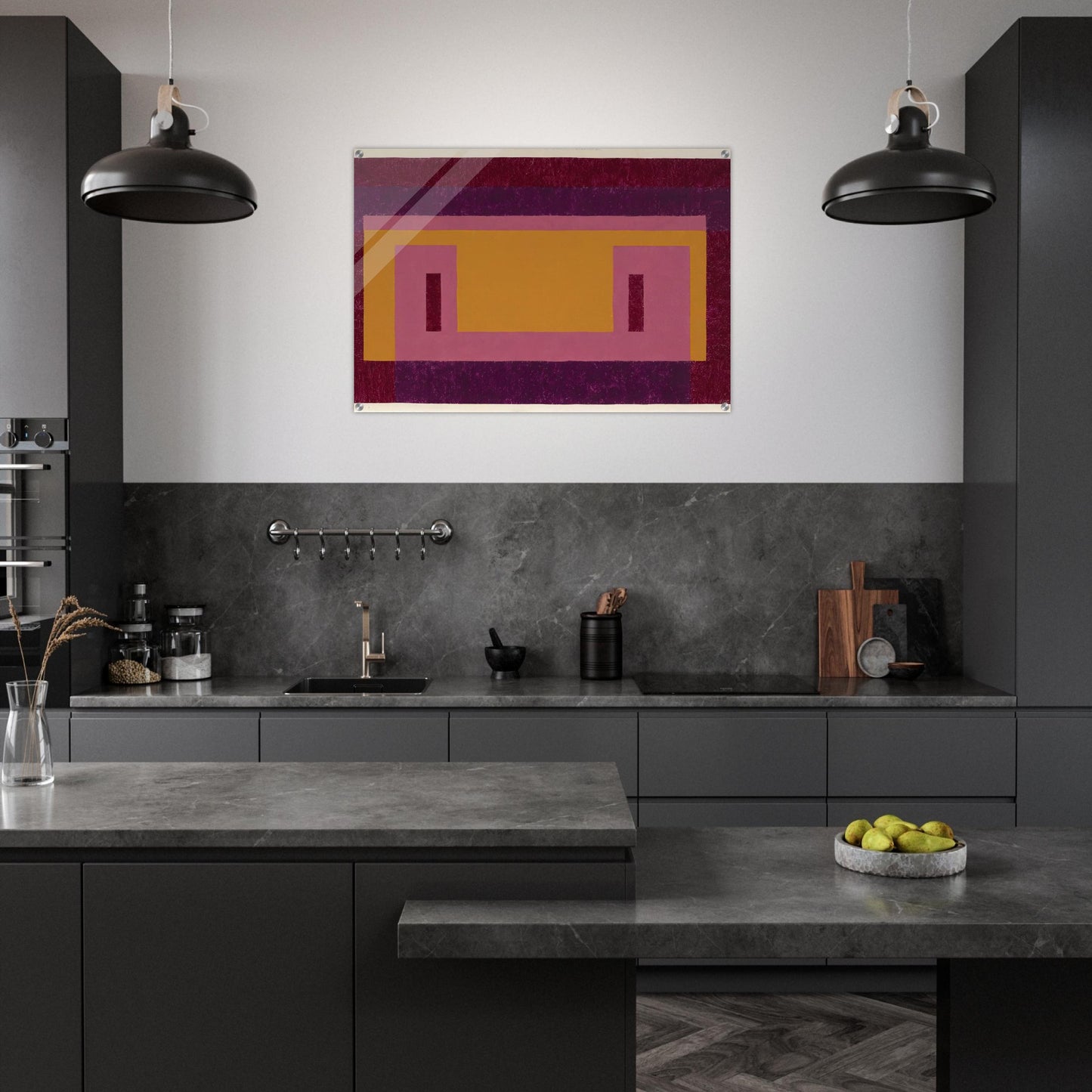 VARIANT ADOBE FAMILIAR FRONT 1948 - Josef Albers Acrylic Print - 70x100 cm / 28x40″ inches