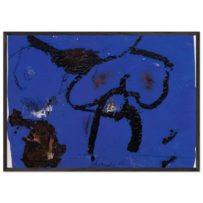 G-3 - 1982 - Emil Schumacher 70x100 cm / 28x40 inches Framed Art Print – Black Wooden Frame