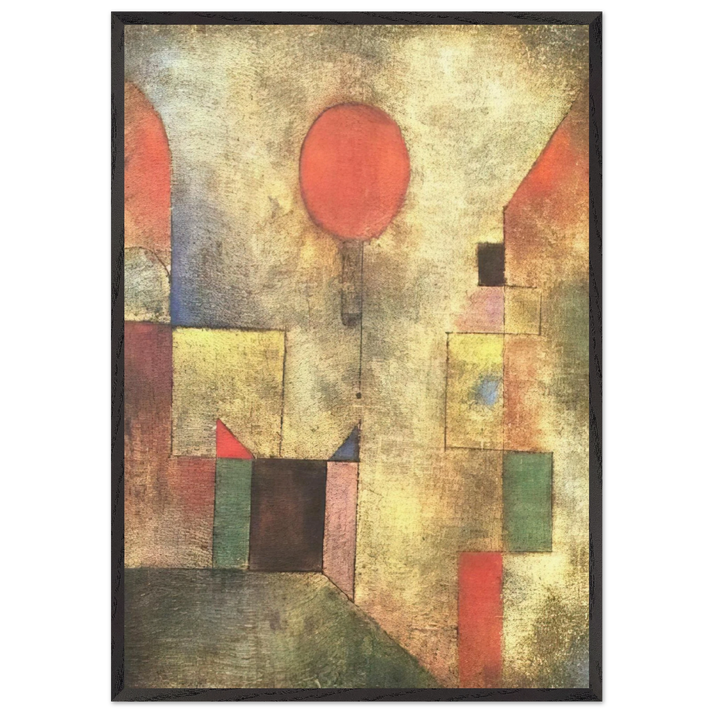 RED BALLOON 1922 - Paul Klee 70x100 cm / 28x40 inches Framed Art Print – Black Wooden Frame