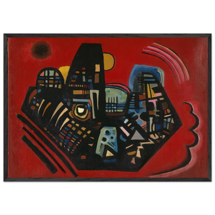 BLACK RED 1928 - Wassily Kandinsky 70x100 cm / 28x40 inches Framed Art Print – Black Wooden Frame