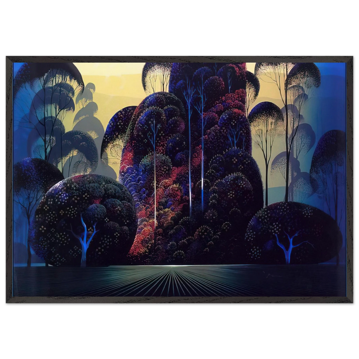 Mendocino - Eyvind Earle 70x100 cm / 28x40 inches Framed Art Print – Black Wooden Frame