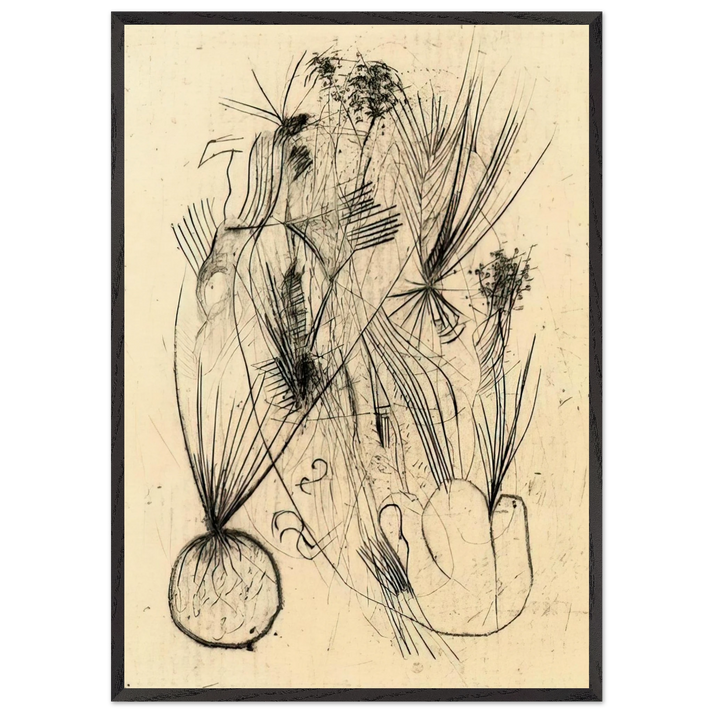 Planta tuberosa - Surrealism - Wols 70x100 cm / 28x40 inches Framed Art Print – Black Wooden Frame