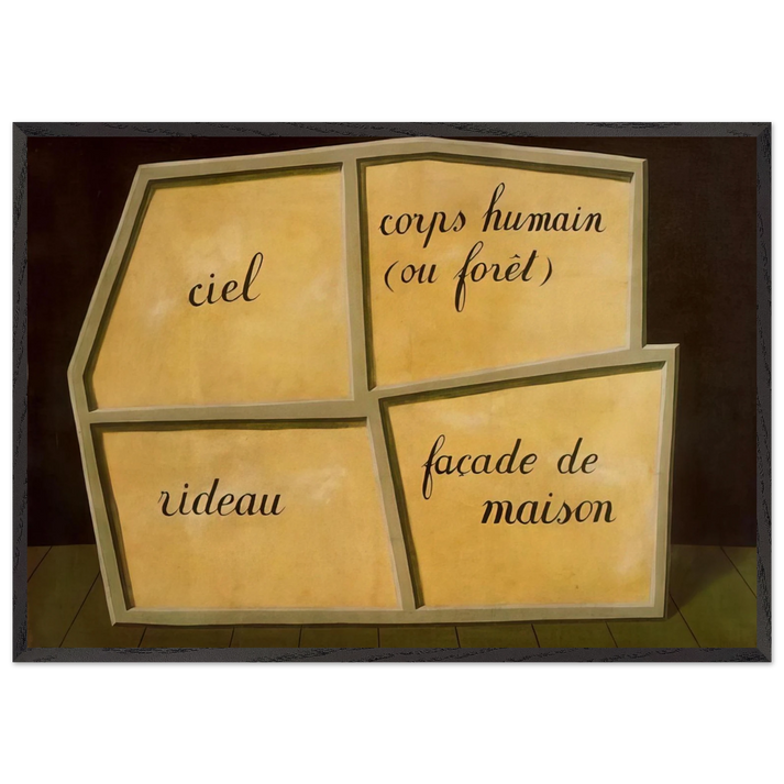THE EMPTY MASK 1928 - Rene Magritte 70x100 cm / 28x40 inches Framed Art Print – Black Wooden Frame