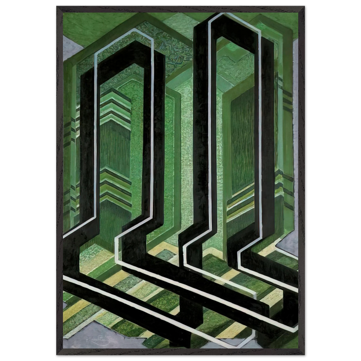 Diagonal Planes - Frantisek Kupka 70x100 cm / 28x40 inches Framed Art Print – Black Wooden Frame