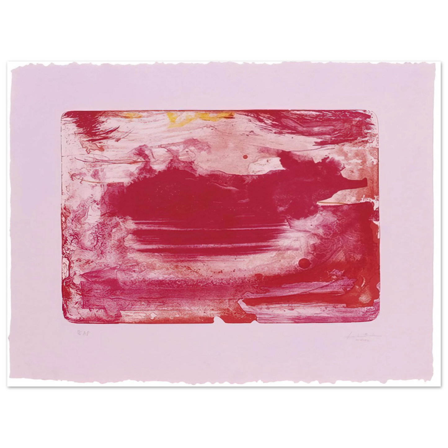 Helen Frankenthaler - The Red Sea - 1982 Wall art - 30x45 cm / 12x18 inches - Premium Wooden Framed Poster With Fine Art Paper - Black frame
