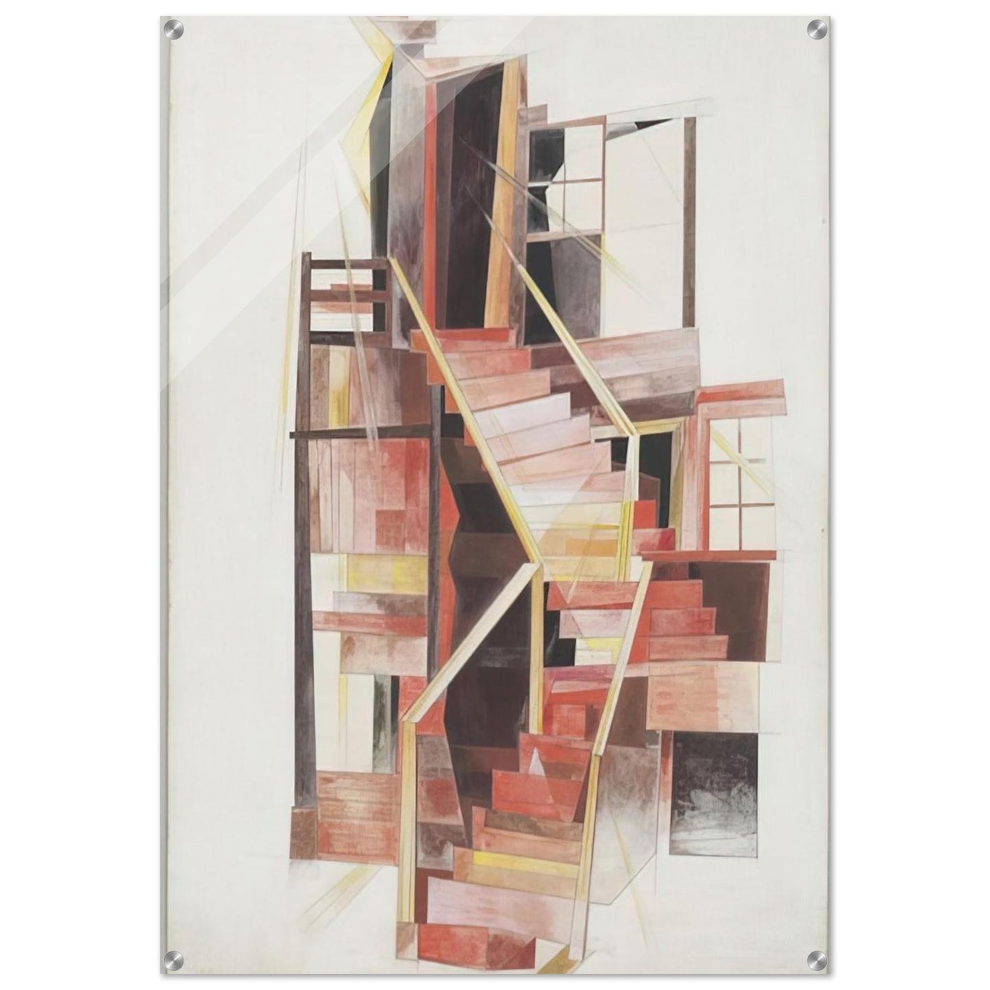 Stairs, Provincetown - 1920 - Charles Demuth Acrylic Print - 70x100 cm / 28x40″ inches | Charles Demuth Wall Art | Charles Demuth Prints