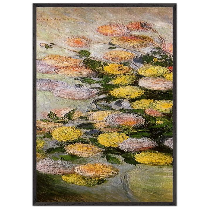 Vase of Dahlias - claude monet 70x100 cm / 28x40 inches Framed Art Print – Black Wooden Frame