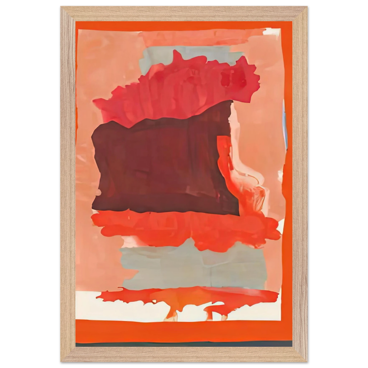 Helen Frankenthaler - Cape Orange, 1964- Wall Art - 60x80 cm / 24x32 inches - Premium Wooden Framed Poster With Fine Art Paper - White frame