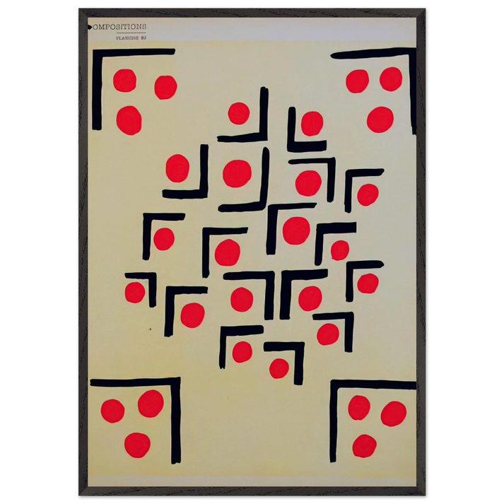 COMPOSITION 29 - Sonia Delaunay 70x100 cm / 28x40 inches Framed Art Print – Black Wooden Frame