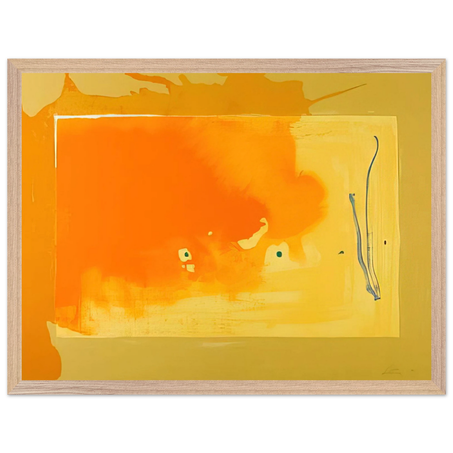 Helen Frankenthaler - Bilbao - 1998 Wall art - 21x29.7 cm / 8x12" - Premium Wooden Framed Poster With Fine Art Paper - Wood frame