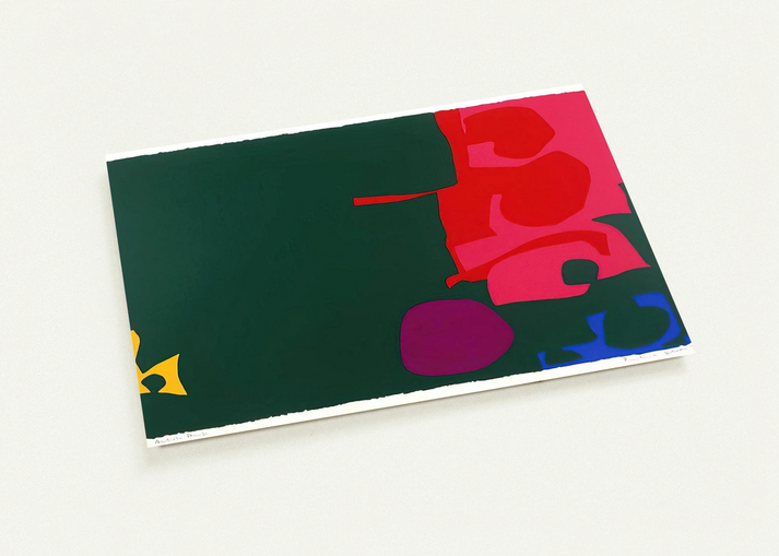 Interlocking Scarlet and Pink in Deep Green - 1970 By Patrick Heron Pack of 10 Post Cards | Patrick Heron Post Cards | A6 (10.5 x 14.8 cm) - 4.1 x 5.8 inches