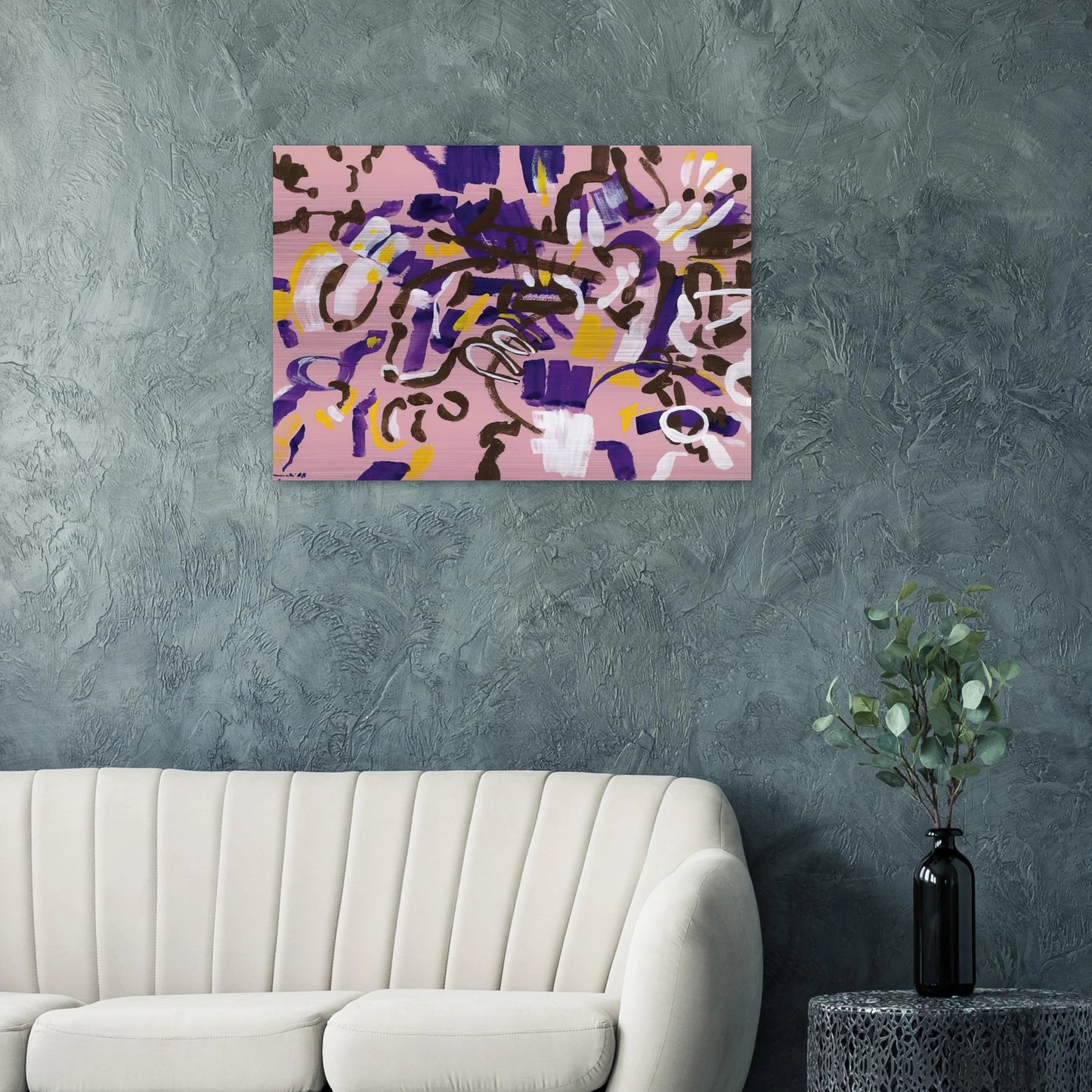 Rosa-Viola-Bianco - 1968 - Carla Accardi Brushed Aluminum Print - 70x100 cm / 28x40 inches | Carla Accardi Aluminum Print | Carla Accardi Prints