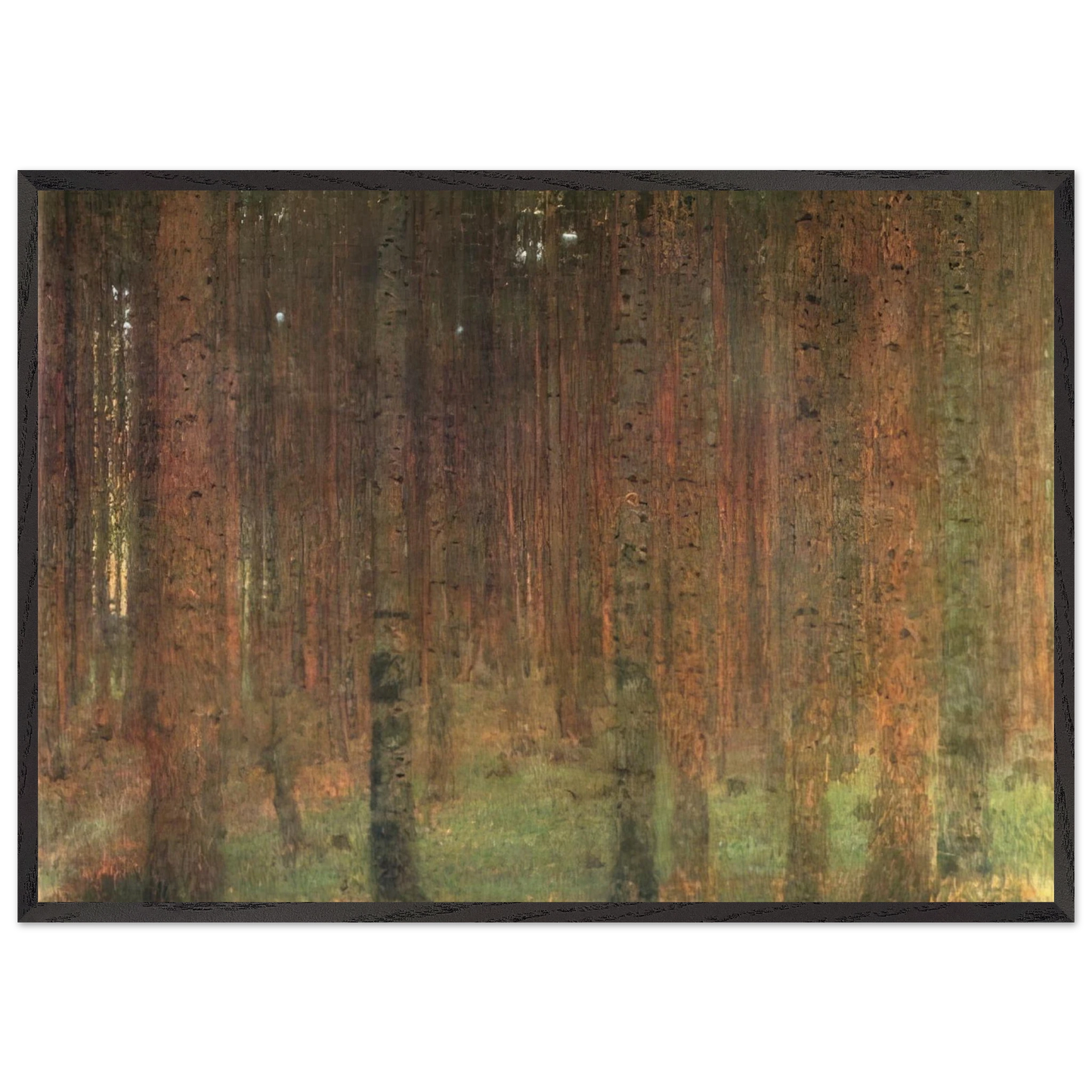 PINE FOREST II - Gustav Klimt 70x100 cm / 28x40 inches Framed Art Print – Black Wooden Frame