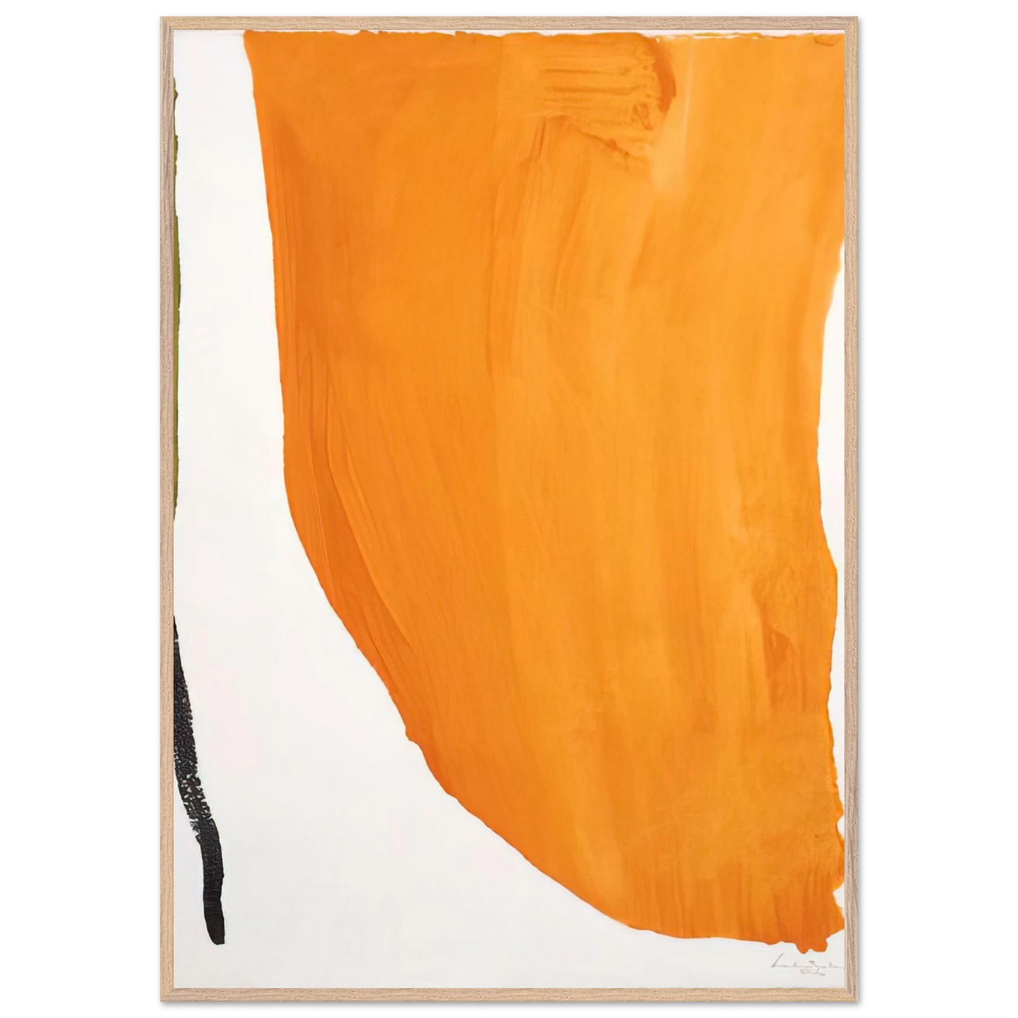 Helen Frankenthaler - Orange Downpour - 1970 Wall art - 45x60 cm / 18x24 inches - Premium Wooden Framed Poster With Fine Art Paper - White frame