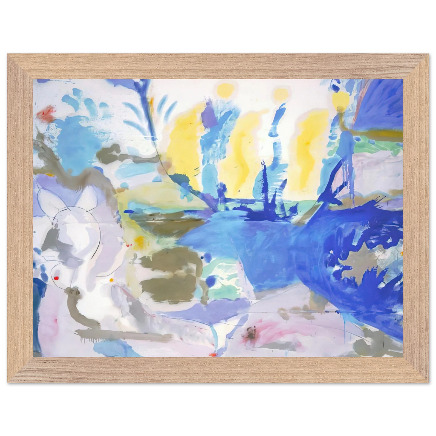 Helen Frankenthaler - Basque Beach - 1958 Wall art - 45x60 cm / 18x24 inches - Premium Wooden Framed Poster With Fine Art Paper - Black frame