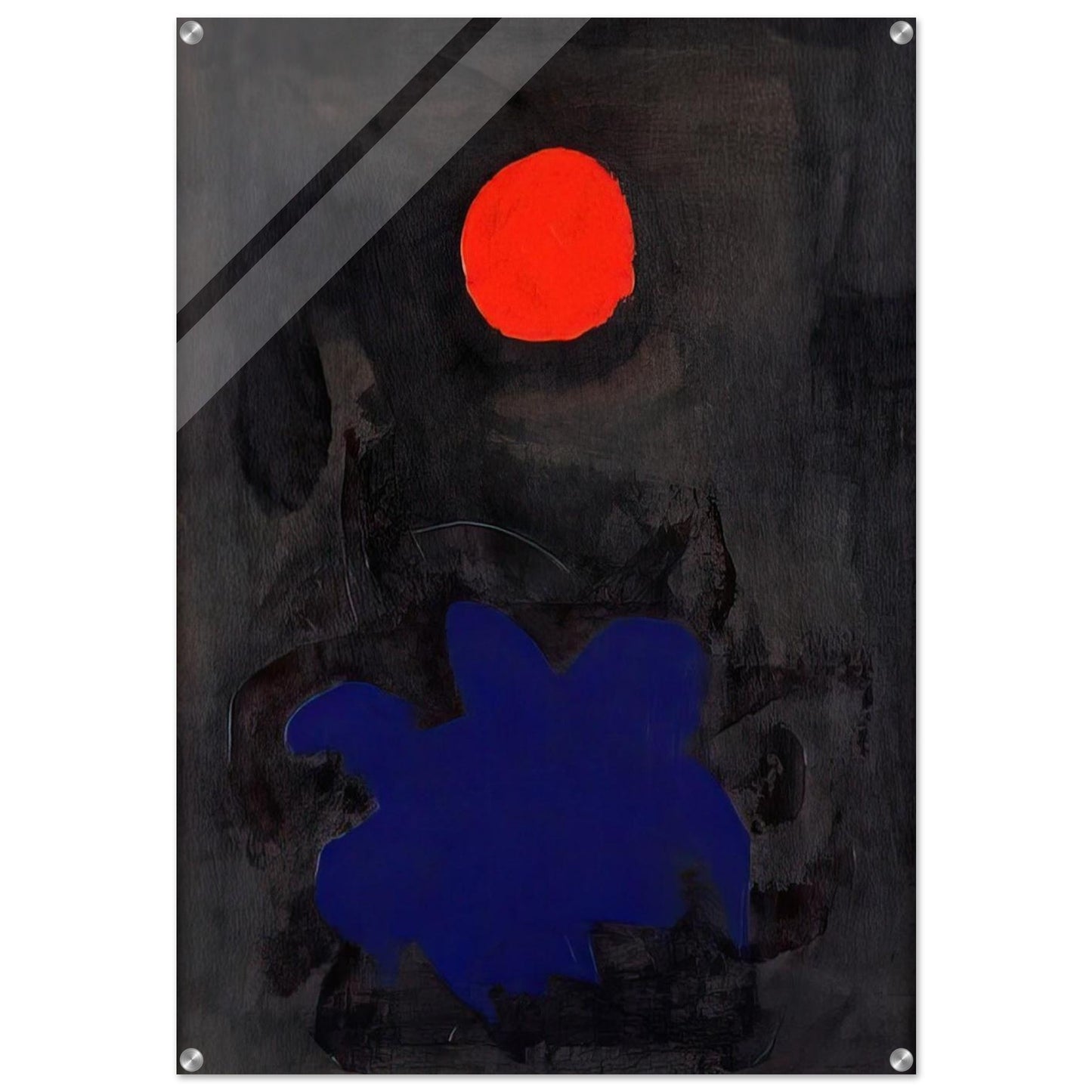 Blue on Black - 1970 - Adolph Gottlieb Acrylic Print - 70x100 cm / 28x40″ inches | Adolph Gottlieb Wall Art | Adolph Gottlieb Prints