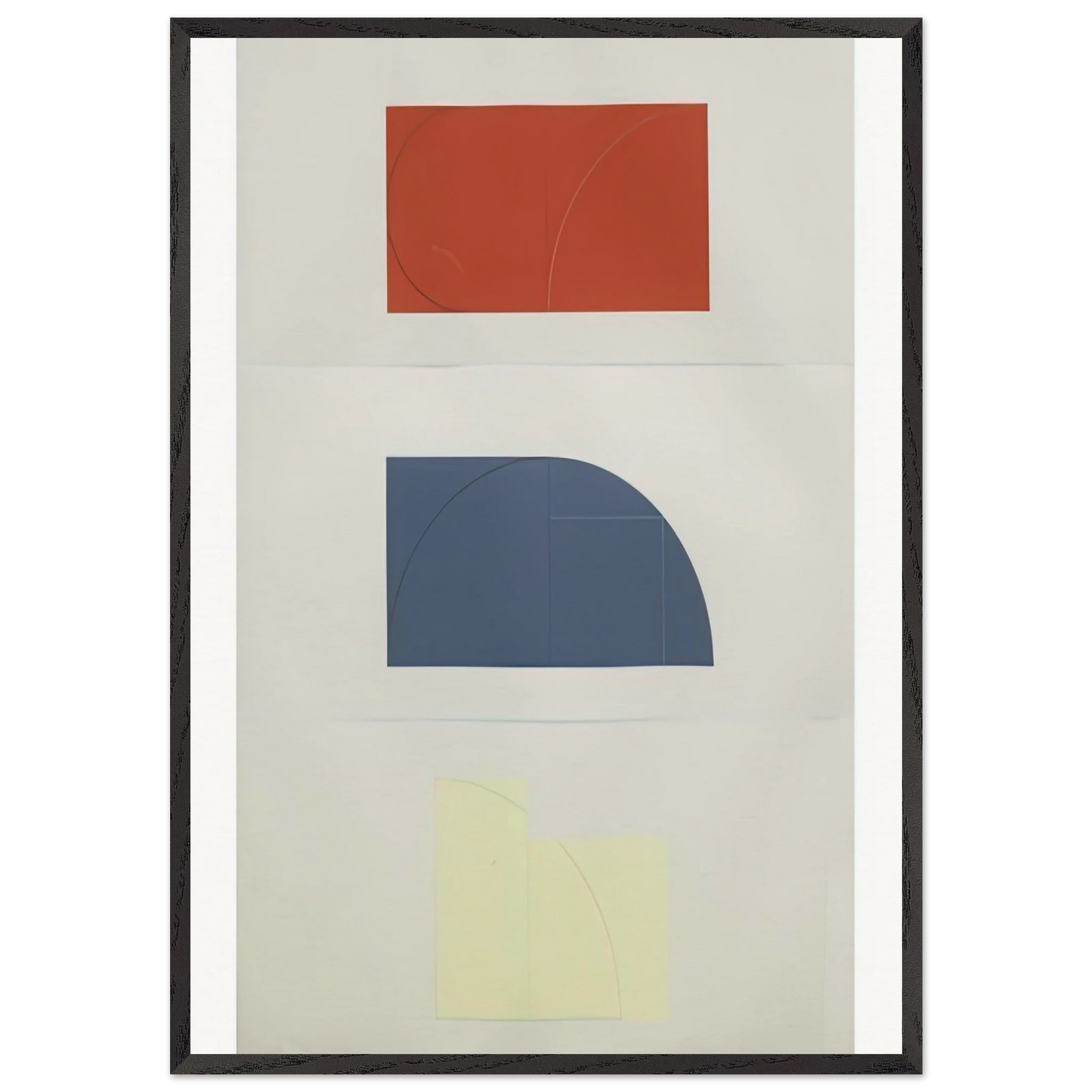 SERIES OF THREE 1984 - Robert Mangold 70x100 cm / 28x40 inches Framed Art Print – Black Wooden Frame