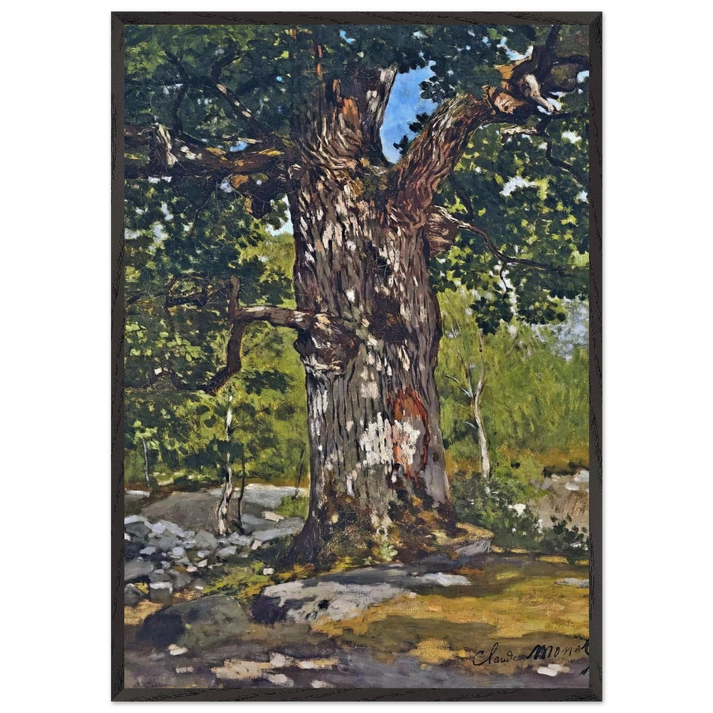 The Bodmer Oak - claude monet 70x100 cm / 28x40 inches Framed Art Print – Black Wooden Frame