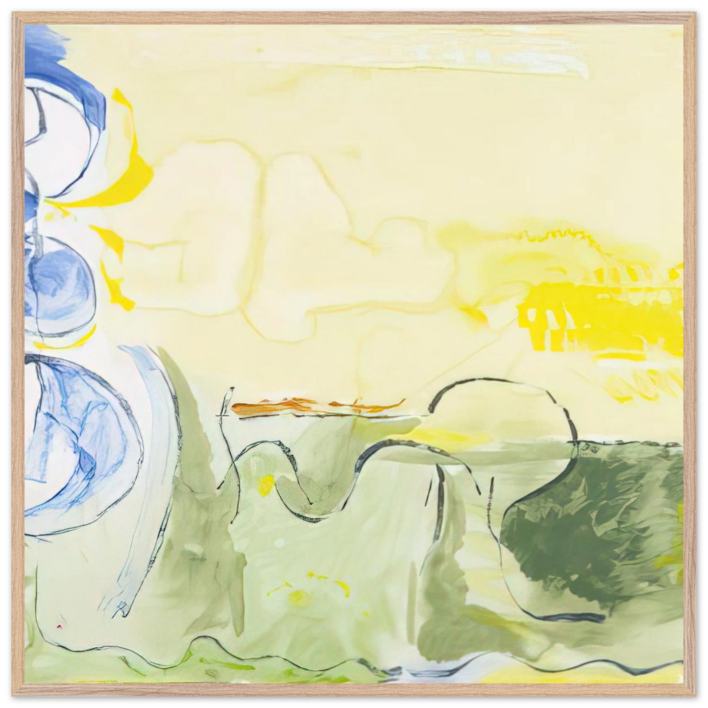 Helen Frankenthaler - Flotilla - 2006 Wall art - 60x90 cm / 24x36 inches - Premium Wooden Framed Poster With Fine Art Paper - Black frame