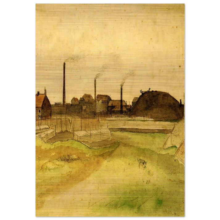 Coalmine in the Borinage - Vincent van Gogh Brushed Aluminum Print - 70x100 cm / 28x40 inches | Vincent van Gogh Aluminum Print | Vincent van Gogh Prints