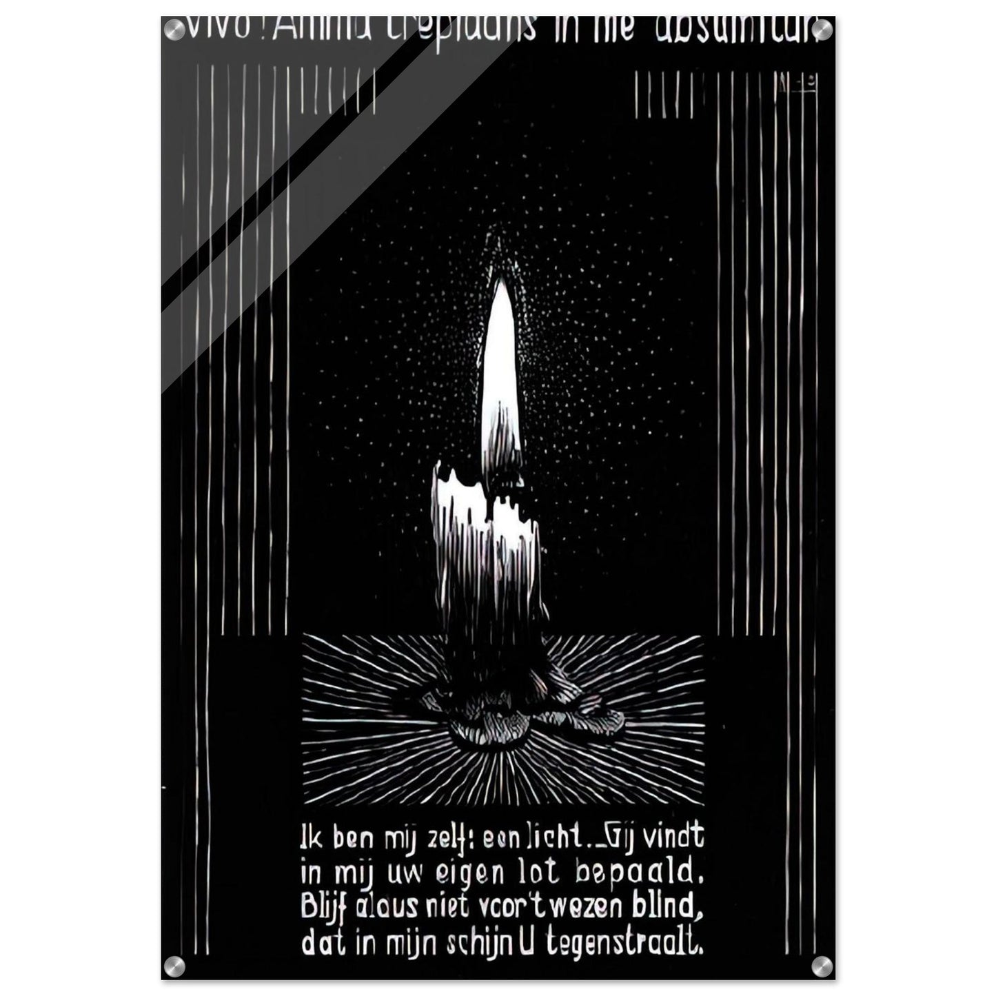 EMBLEMATA CANDLE FLAME - MC Escher Acrylic Print - 70x100 cm / 28x40″ inches | MC Escher Wall Art | MC Escher Prints