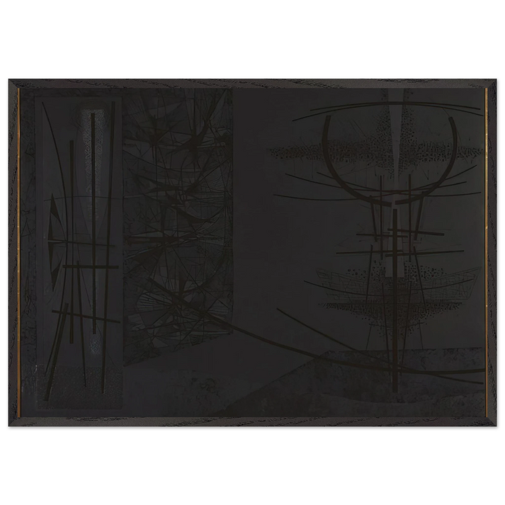 Stillness - 1956 - Jimmy Ernst 70x100 cm / 28x40 inches Framed Art Print – Black Wooden Frame